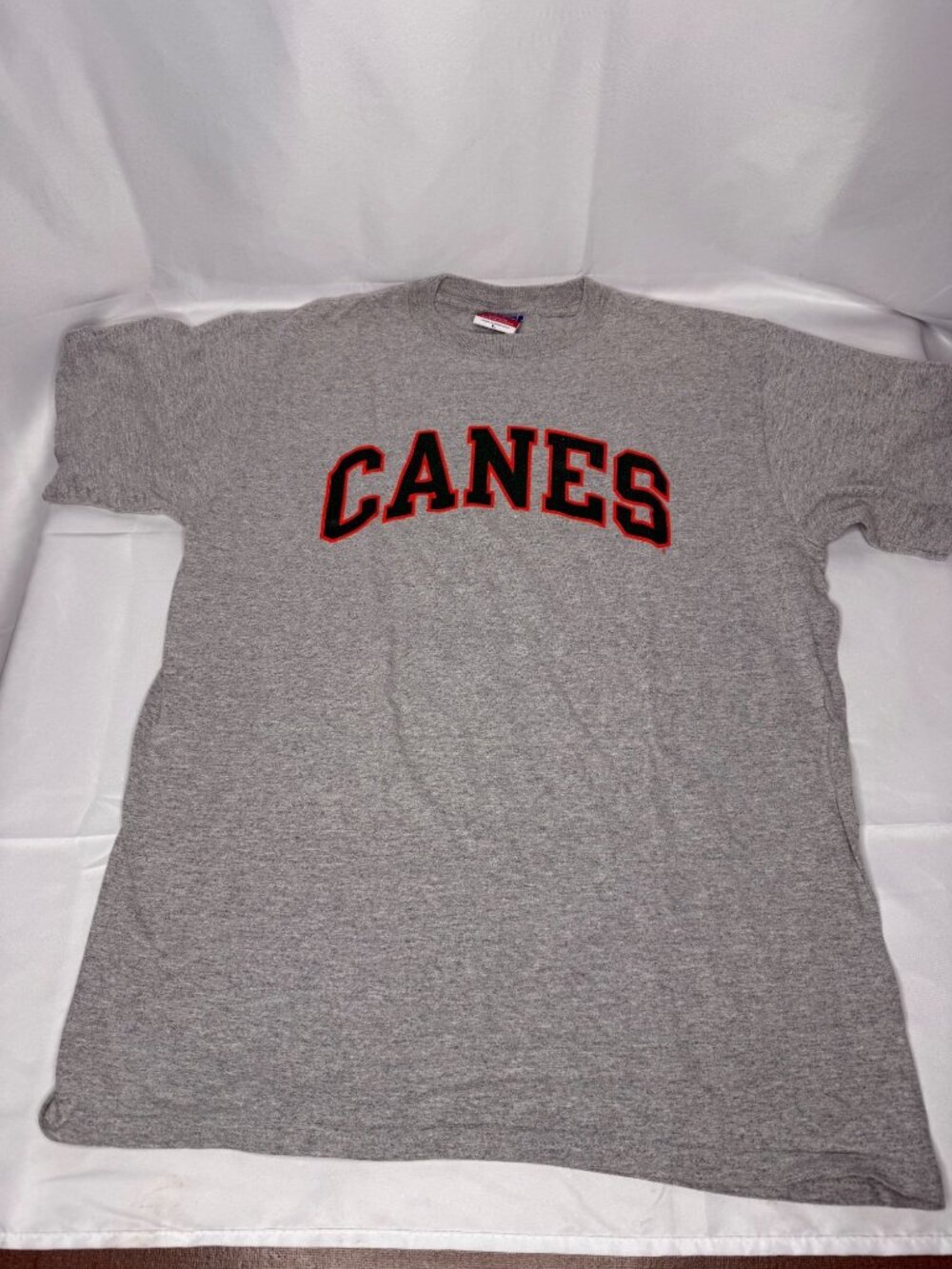 Champion Gray Canes T-Shirt Large Cotton Blend Shirt Crew Neck Size L